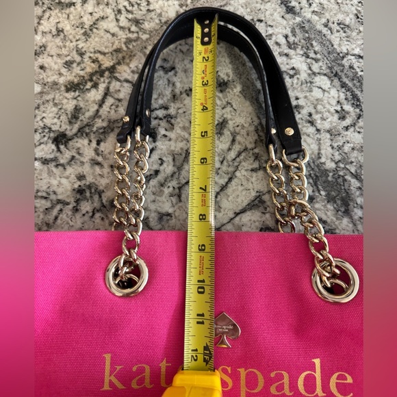 kate spade New York East Broadway Tote Zinnia Pink with Black/Gold Chain Straps - Picture 15 of 16